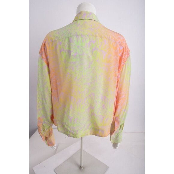Stella McCartney Womans Silk Printed Blouse Shirt Top Orchid Sz 40 US 4-6 NWT - Picture 3 of 6